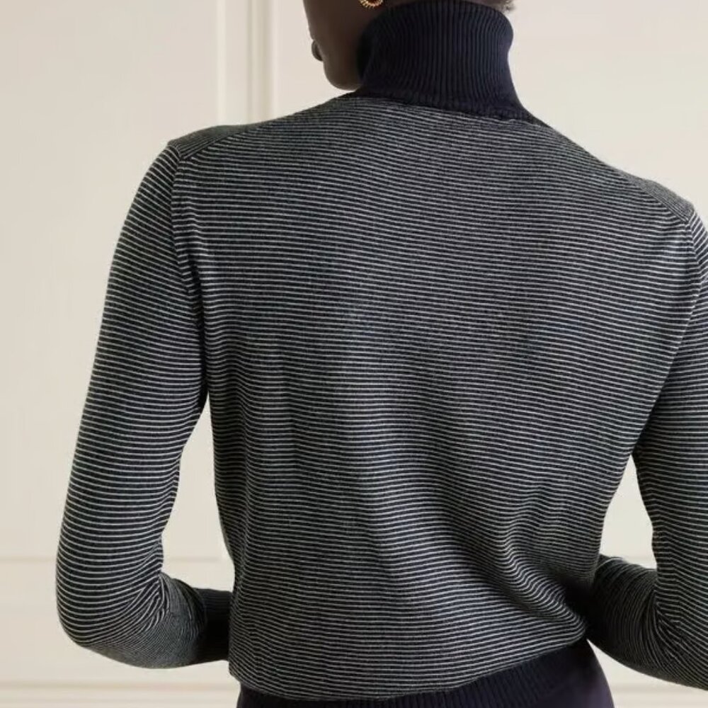 NWOT Giuliva Heritage Domitilla Striped Wool Turtleneck Sweater - Picture 2 of 7